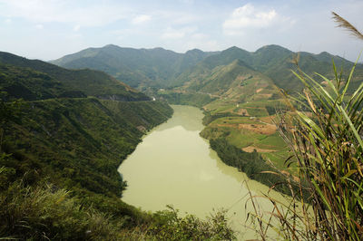 Scenic view of mountains against sky