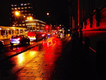 Cars on wet road in rainy season