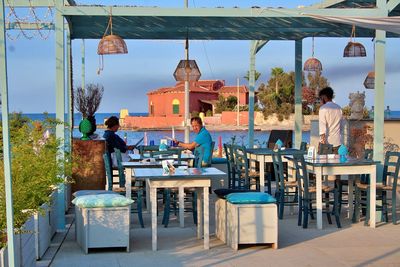 Group of people in restaurant