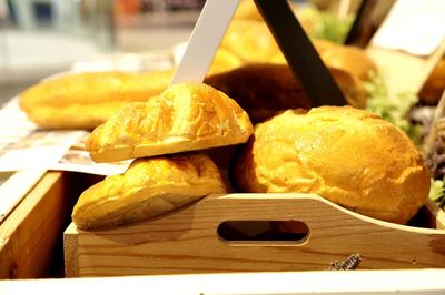 Close-up of serving food on table