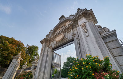 Low angle view of historical building against sky