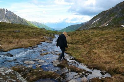 Man standing on mountain
