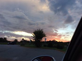 View of road at sunset