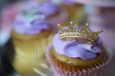 Close-up of crab on cake