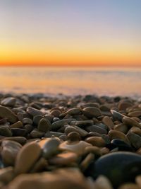 Surface level of pebble beach