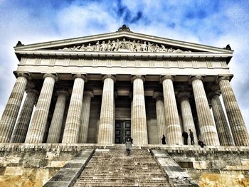Low angle view of historical building against sky