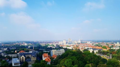 High angle view of city