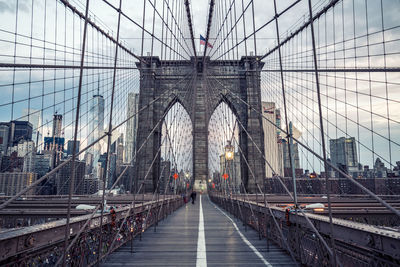 Suspension bridge against sky