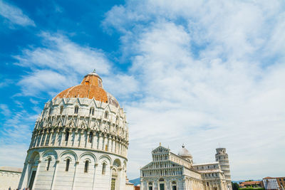 Low angle view of buildings against sky