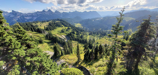 Scenic view of mountains against sky