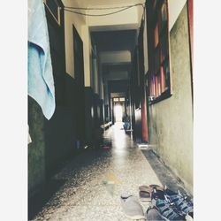 Narrow alley along buildings