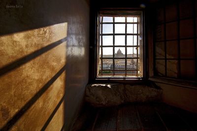 Buildings seen through window