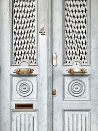 Full frame shot of closed door of building