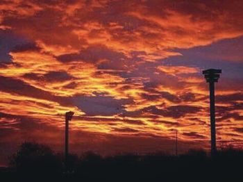 Low angle view of cloudy sky at sunset