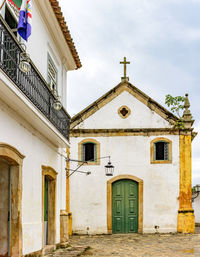 Historic church and street in colonial style at paraty city