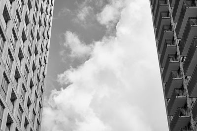 Low angle view of modern building against sky