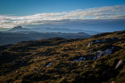 Scenic view of mountains against sky