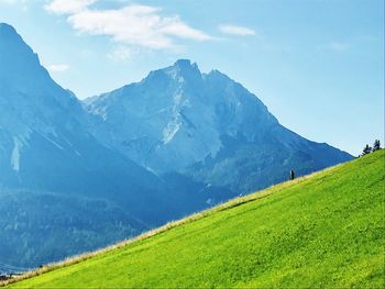 Scenic view of mountains against sky