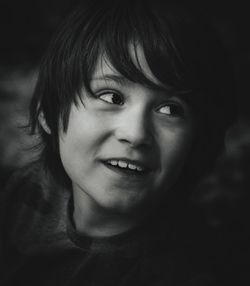 Close-up portrait of smiling girl