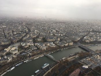 High angle view of city