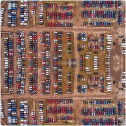 Top down view car park storage