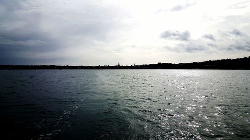 Scenic view of sea during sunset