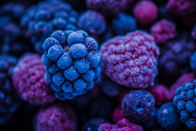 Full frame shot of blackberries and raspberries