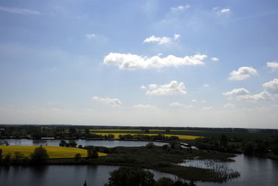 Scenic view of river against sky