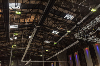 Low angle view of illuminated ceiling in building
