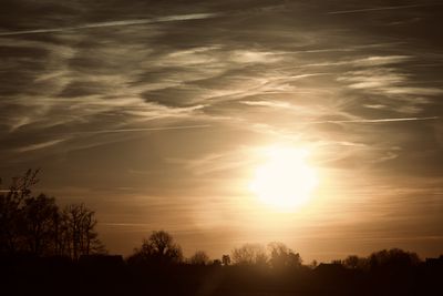 Scenic view of silhouette landscape against sky during sunset