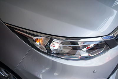 High angle view of cars on mirror