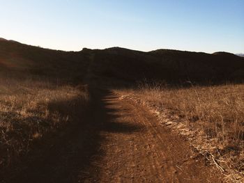 Scenic view of landscape against clear sky