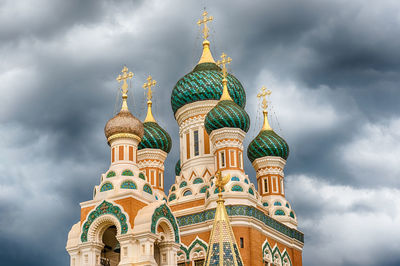 The iconic st nicholas orthodox cathedral, one of the major landmark in nice, cote d'azur, france