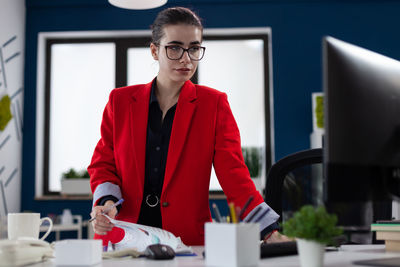 Businesswoman working at office