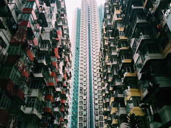 Low angle view of apartment skyscrapers