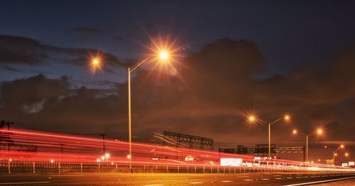 Light trails at night