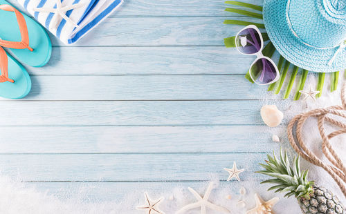 High angle view of vegetables on table
