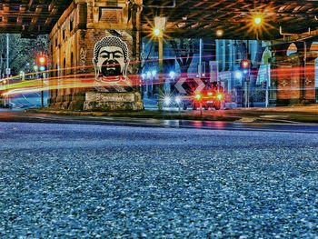 Illuminated built structure at night