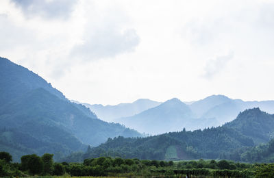 Scenic view of mountains against sky