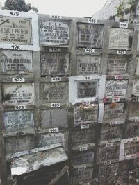 Full frame shot of text on wall