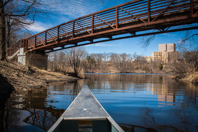 Bridge over river against sky