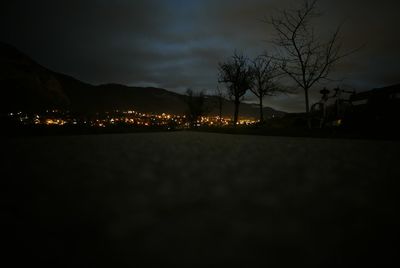 View of illuminated city at night