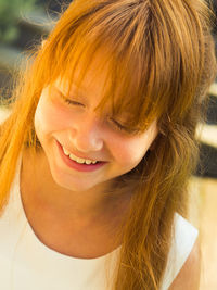 Close-up of smiling girl