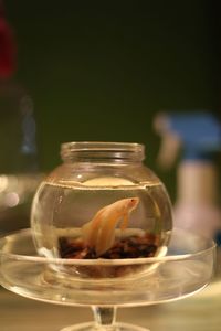 Close-up of tea in cup on table