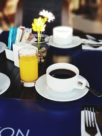 Coffee cup on table