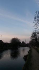 View of river with buildings in background