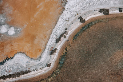 High angle view of water, saline lake, camargue, france