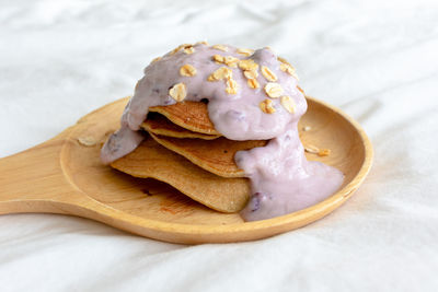 Close-up of dessert in plate on table