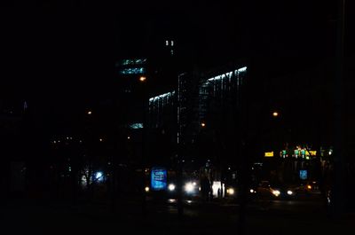 Illuminated street light at night