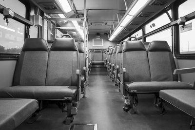 Empty rows of seats in bus